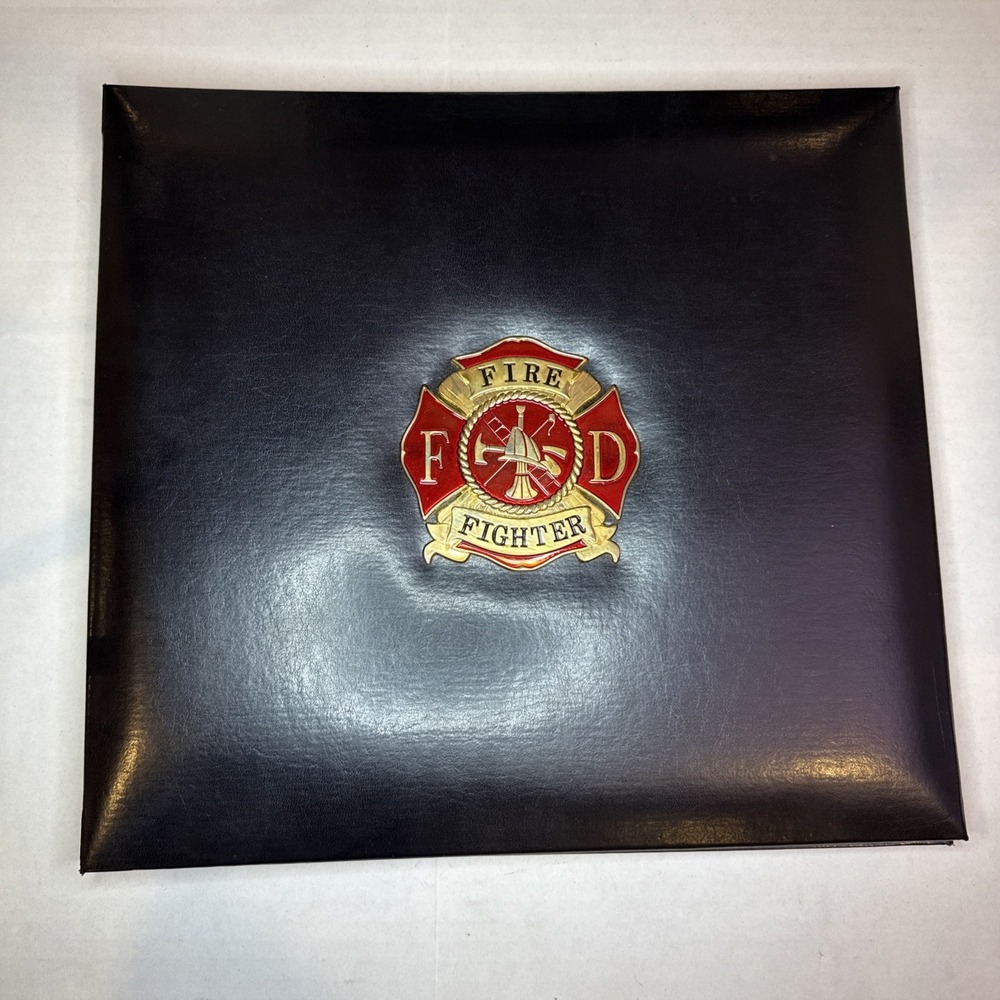 FIREFIGHTER Bonded Leather 12x12in SCRAPBOOK ALBUM  K & Company Picture Book